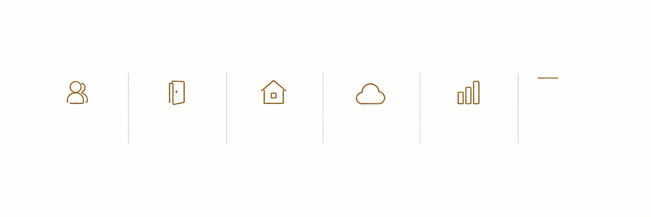 Icons representing people, access, space, cloud and operations