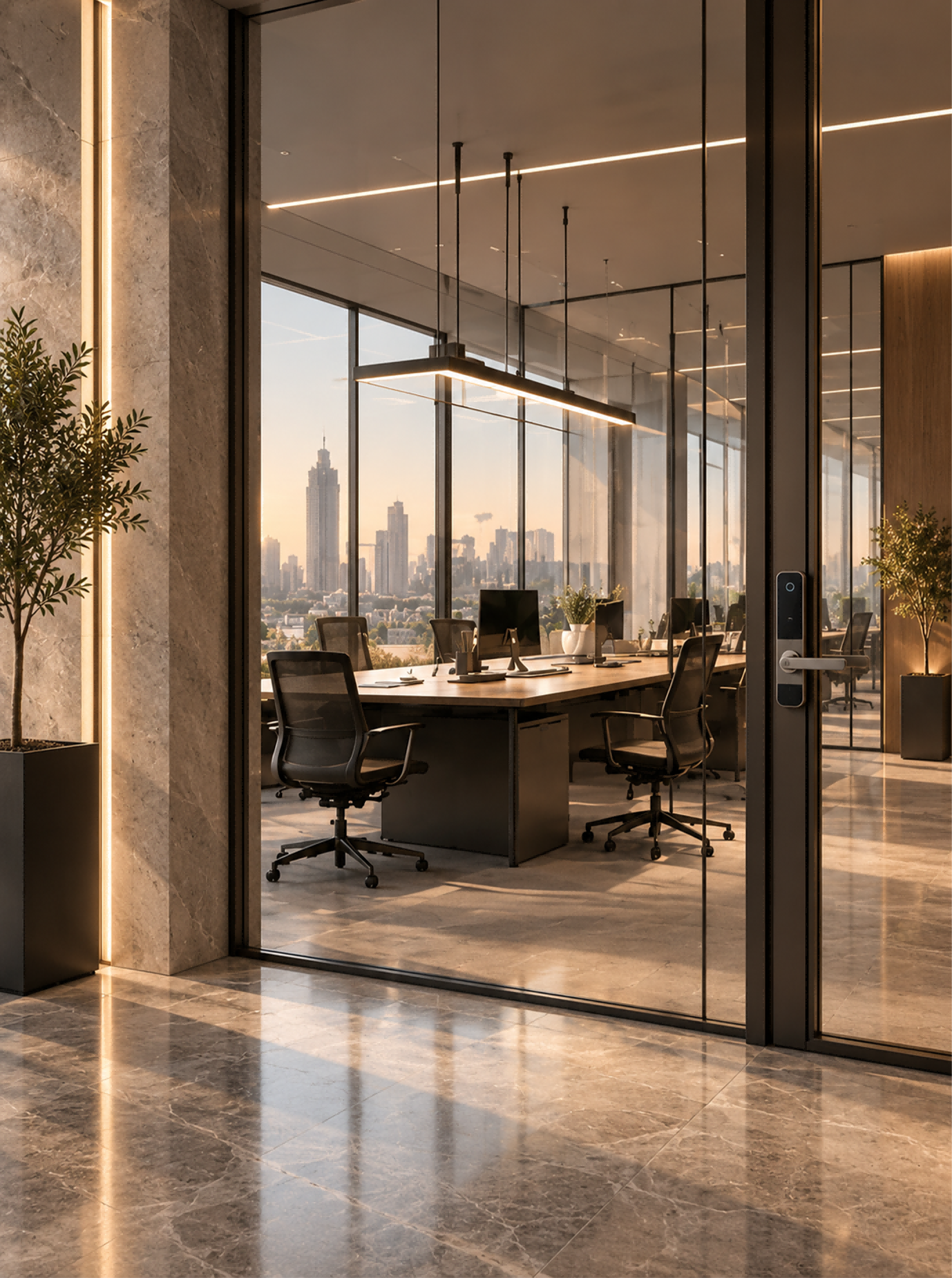 Modern workplace entrance / staff and visitor access